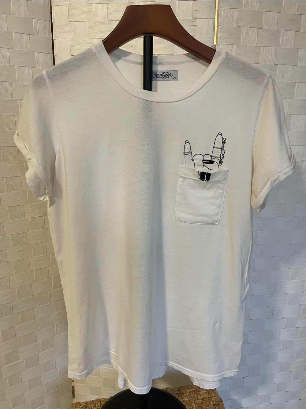 Lauren Moshi White T-Shirt with Branded Neck Label